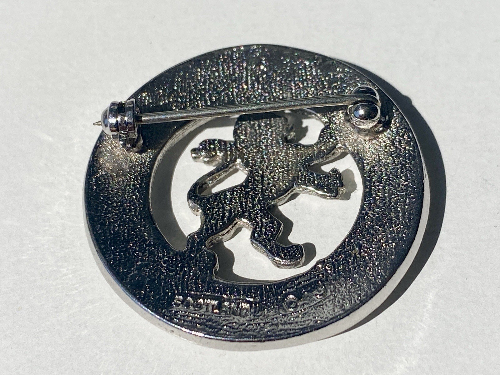 Celtic Knots with Lion Rampant Signed CJ Scotland Carrick Jewelry Brooch Pin