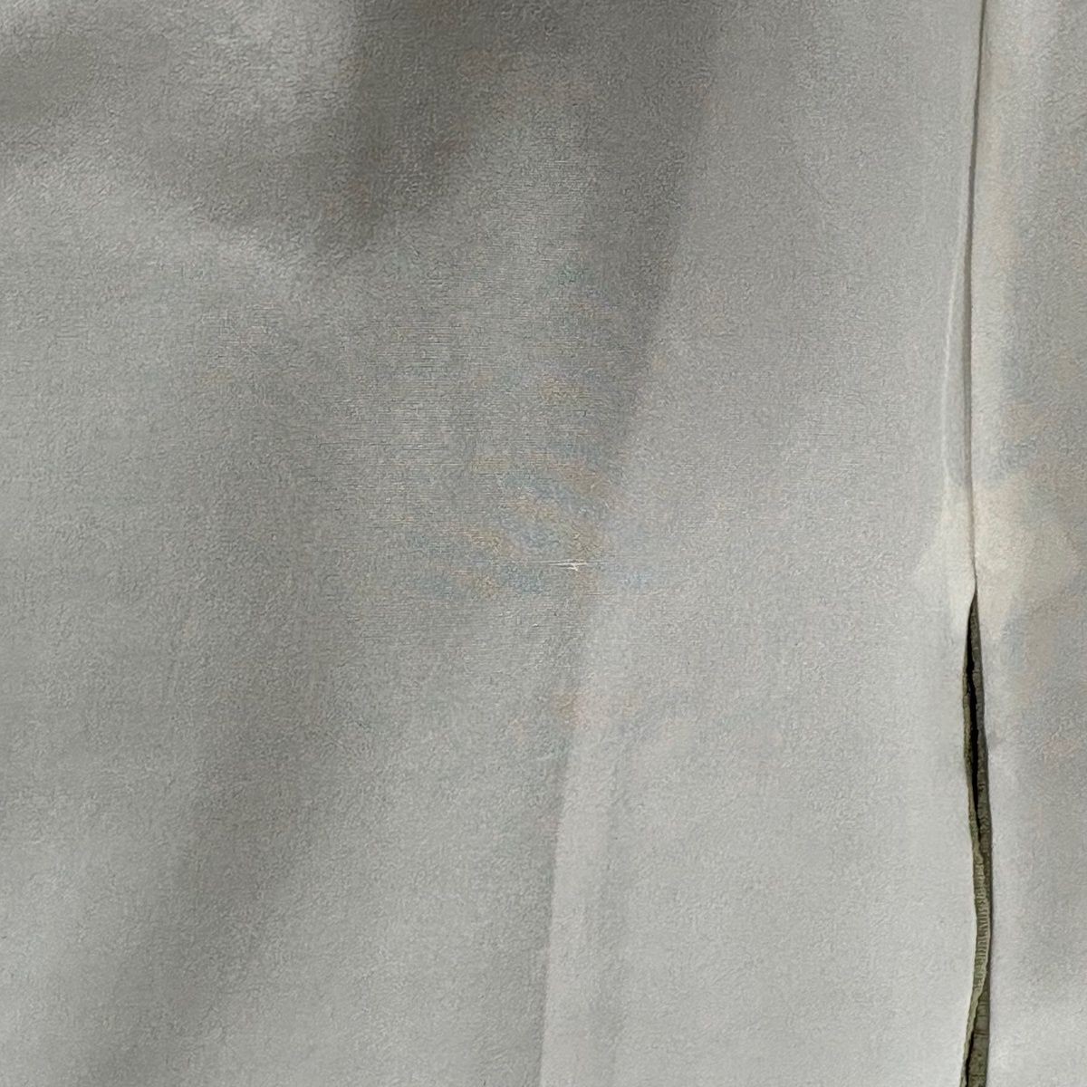 Tsukesage Kimono Embroidery Gold Thread Pine Bamboo Plum Gray Green Silk 158cm