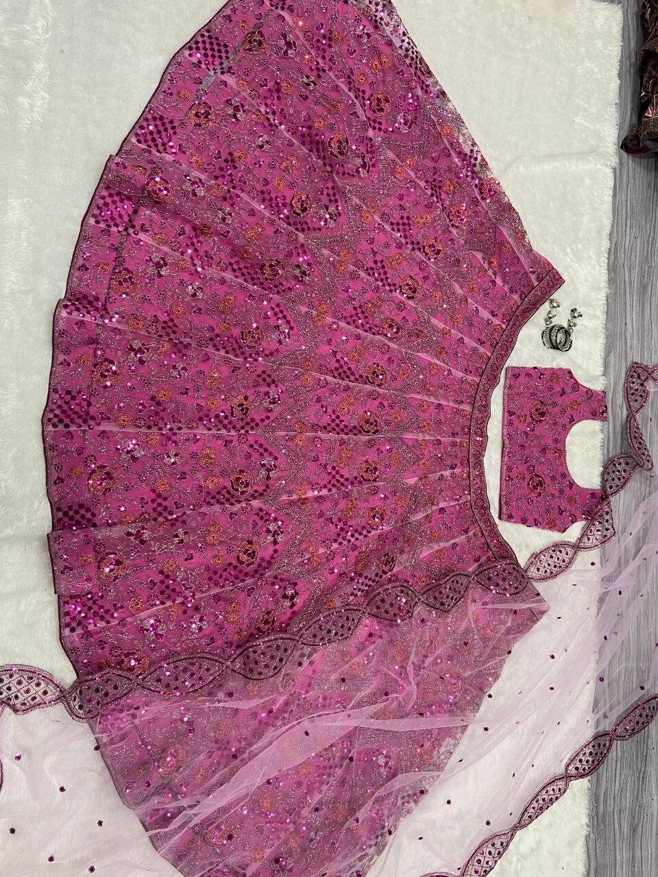 Presenting Latest Butterfly Soft Net Lehenga Choli With Pink Dupatta For Party