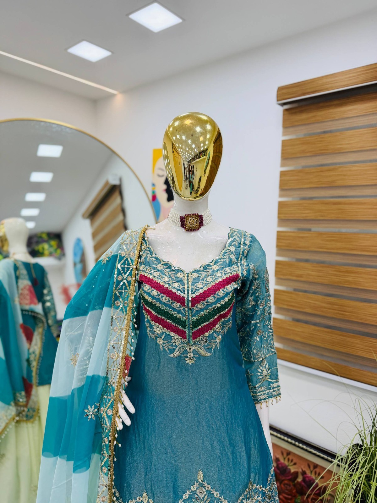 New Launching Silk Sky Blue Top Lehenga With Dupatta For Functional Wear