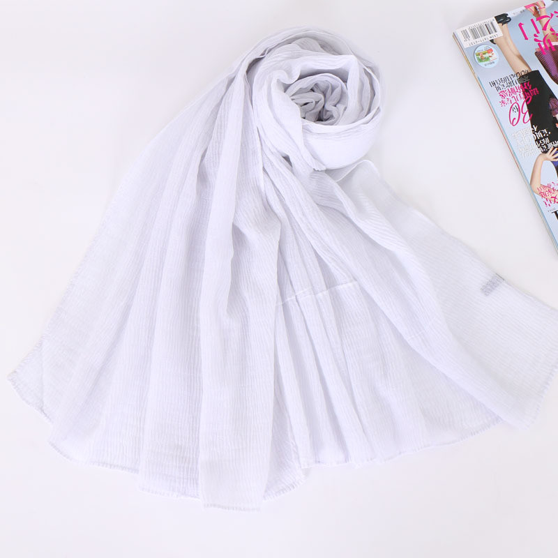 Muslim Women Hijab Solid Cover Crinkle Long Scarf Scarves Shawls Stole Head Wrap
