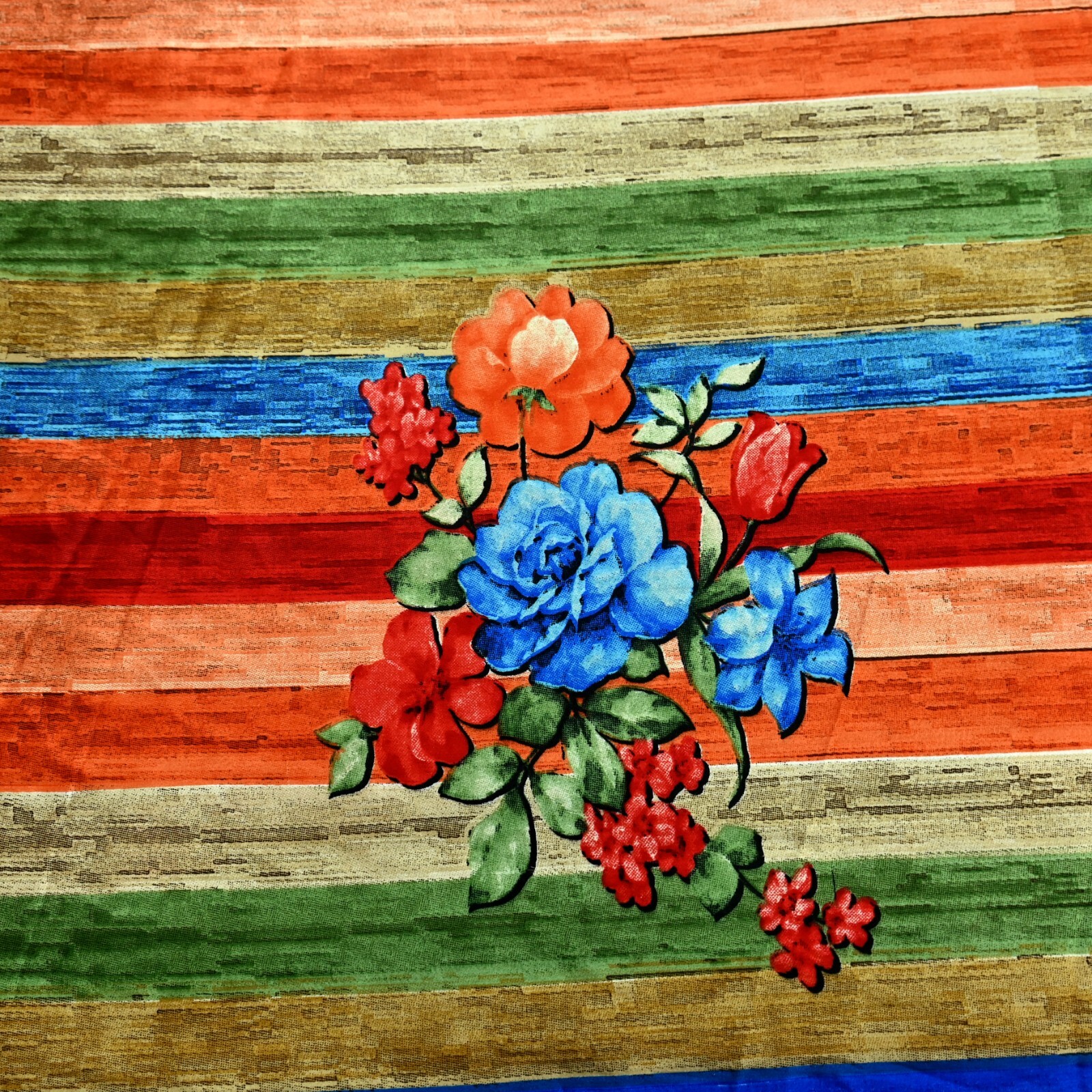 Vintage Saree Multi Satin Printed Sari 5yd Sewing Soft Craft Fabric Dress Making