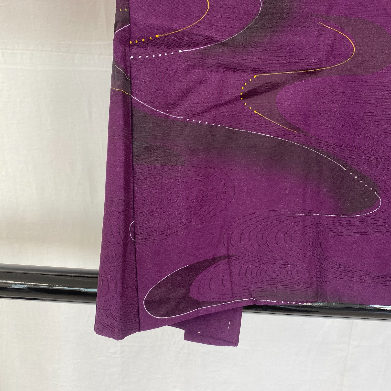 Japanese Vintage Kimono Haori Jacket Polyester Purple Traditional Authentic 30in