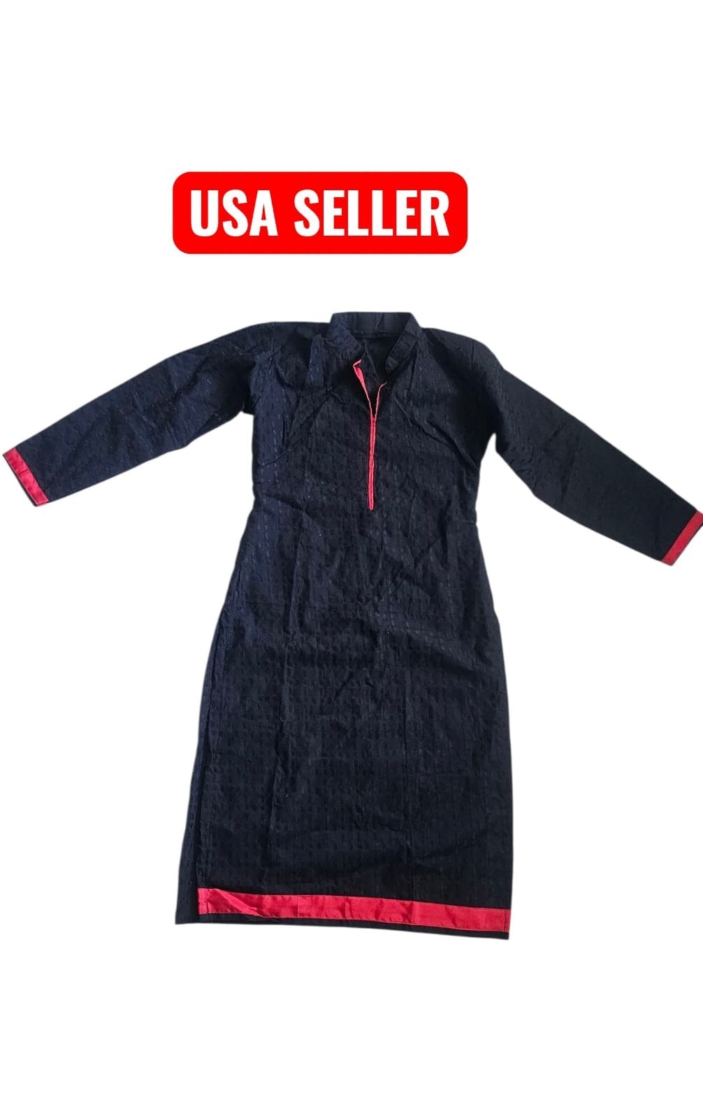 CLEARANCE Stitched Allover Embroidery Black Kurta 40 Bust FREE SHIPPING AN6