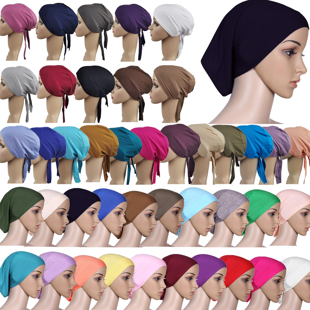 Muslim Women Ninja Inner Caps Loss Turban Underscarf Hat Head Chemo Wrap Beanies