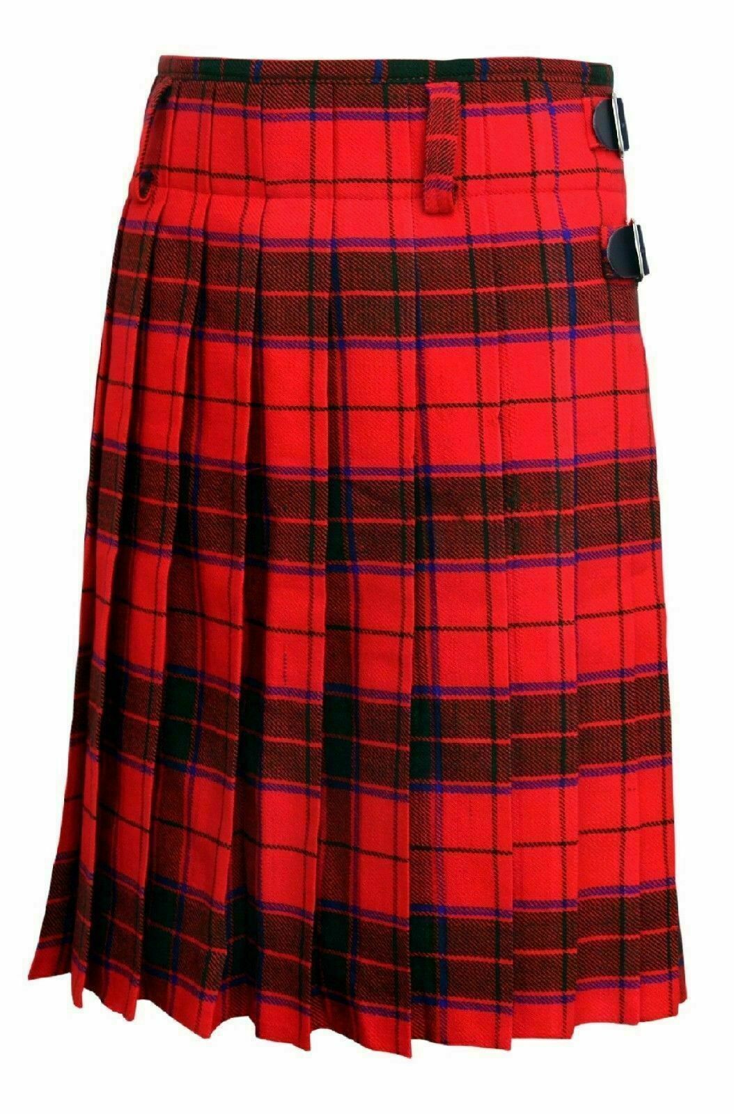 Robertson Red Tartan Scottish Highland Traditional Straight Pleated Kilts