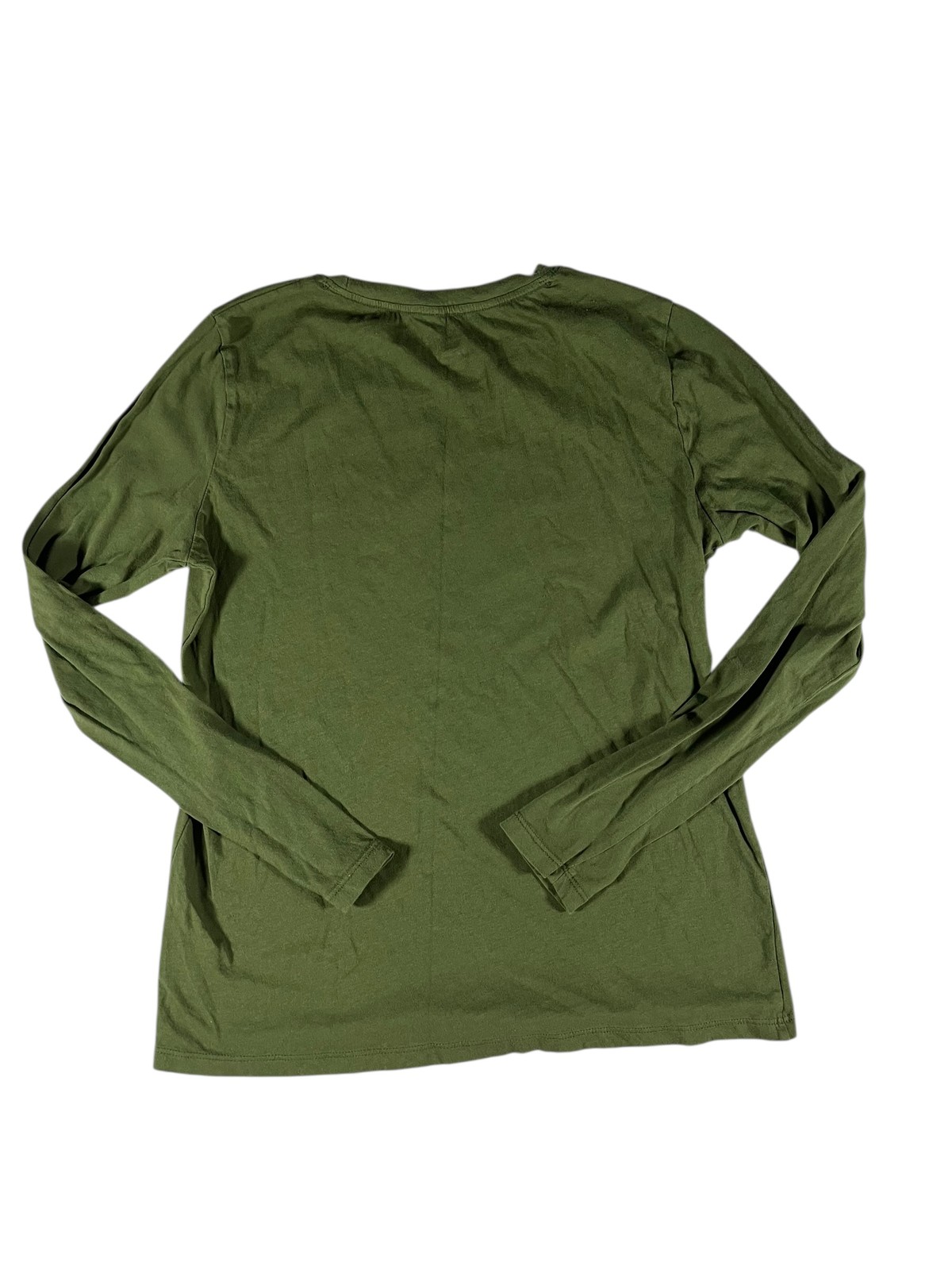 Time and Tru Women’s Green Long Sleeve Crew Neck T-Shirt Size S 100% Cotton