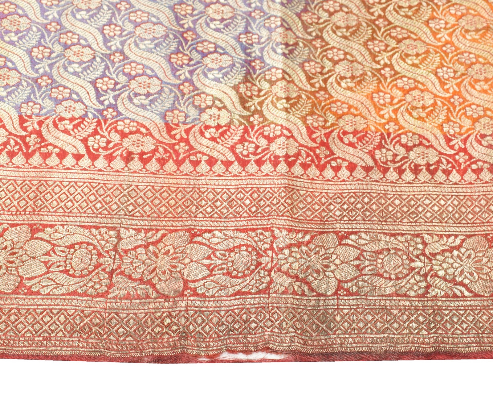 Sushila Vintage Heavy Saree Blend Satin Silk Banarasi Brocade Woven Sari Fabric