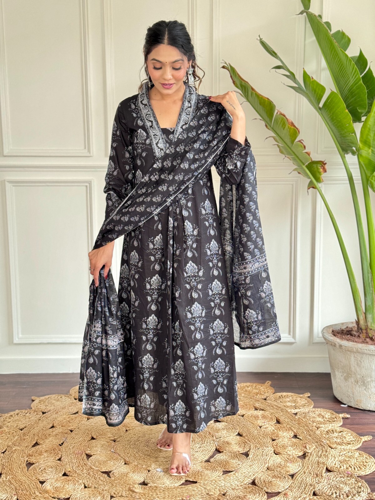 Women’ s Pure Cotton Embroidery Kurta with Pant & Dupatta