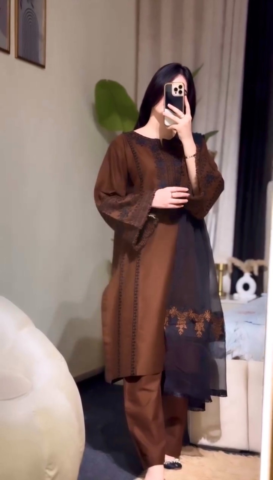 Designer Pure Roman Silk Top with Bottom and Heavy Faux Georgette Dupatta Thread