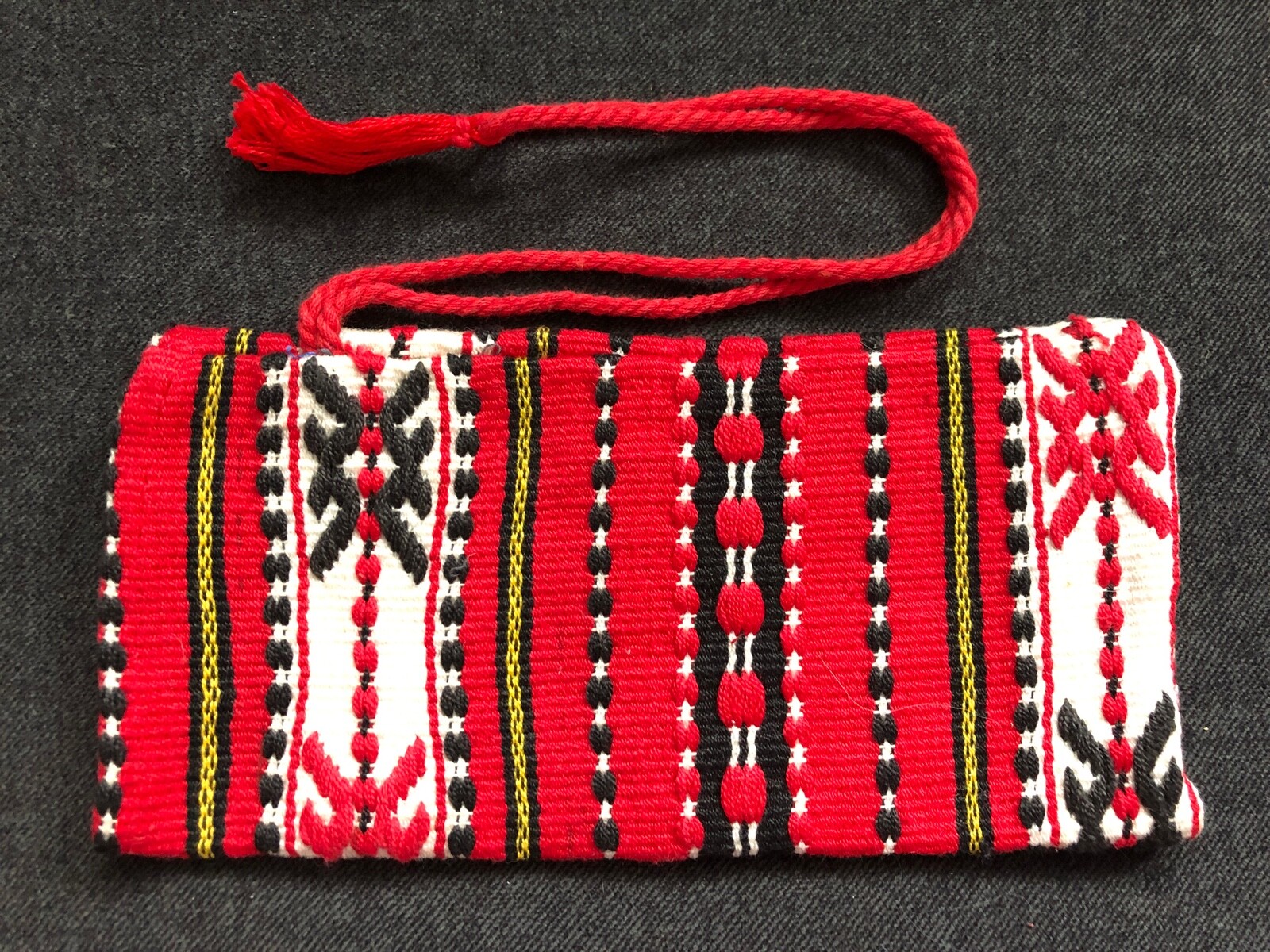 Gorgeous ROMANIAN Draw String Bag HAND MADE Canvas Stitched Embroidered COLORS 2