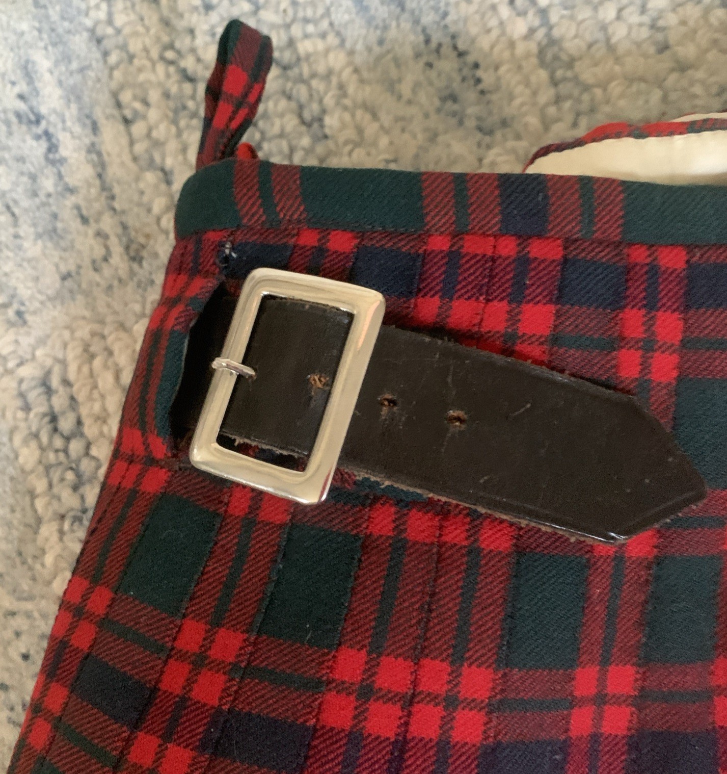 Vtg 1954 Authentic Kilt Macintosh Plaid Wool Hand Tailored Inverness Sz 8 Red