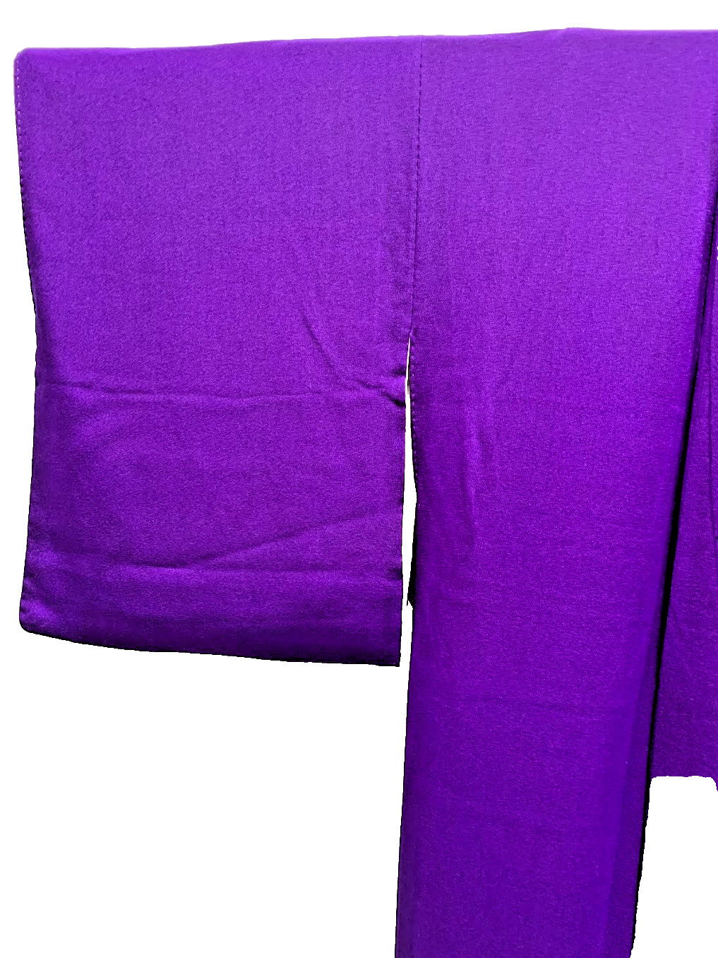 VINTAGE Silk Houmongi Kimono Kinsha Chirimen Butterfly Purple M Traditional Art