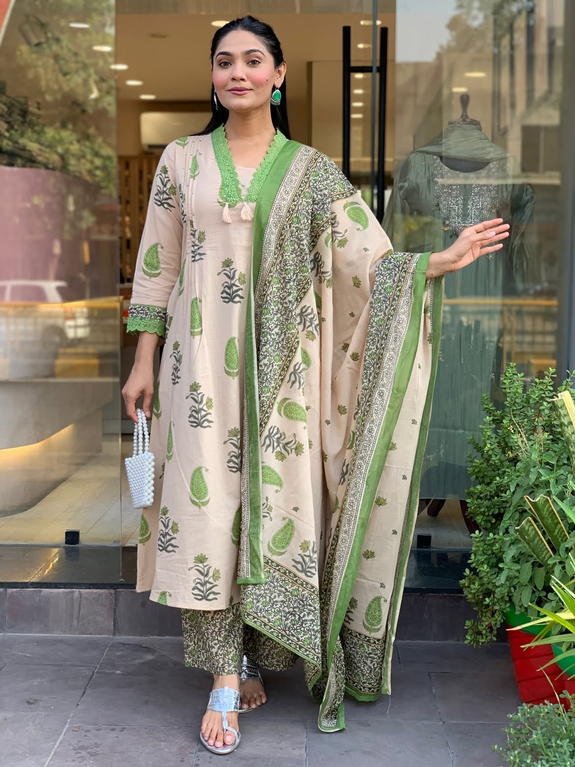 Beautiful Blockprinted Aline Kurta Palazzo Dupattas Set Indian Women’s Kurti Set