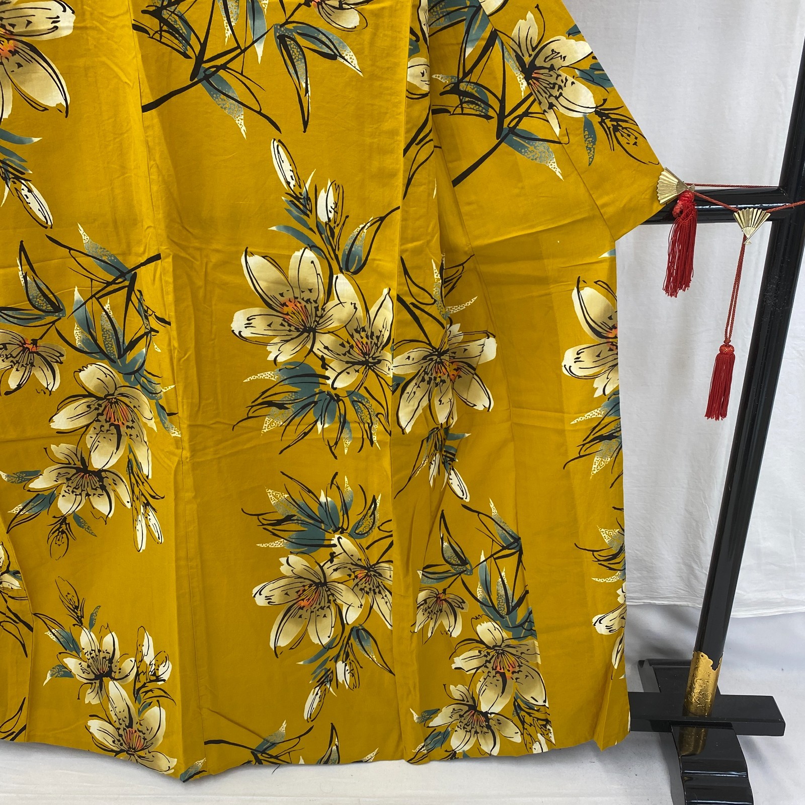 Japanese Vintage Kimono Yukata Cotton Brown No Lining Traditional Length 62 in