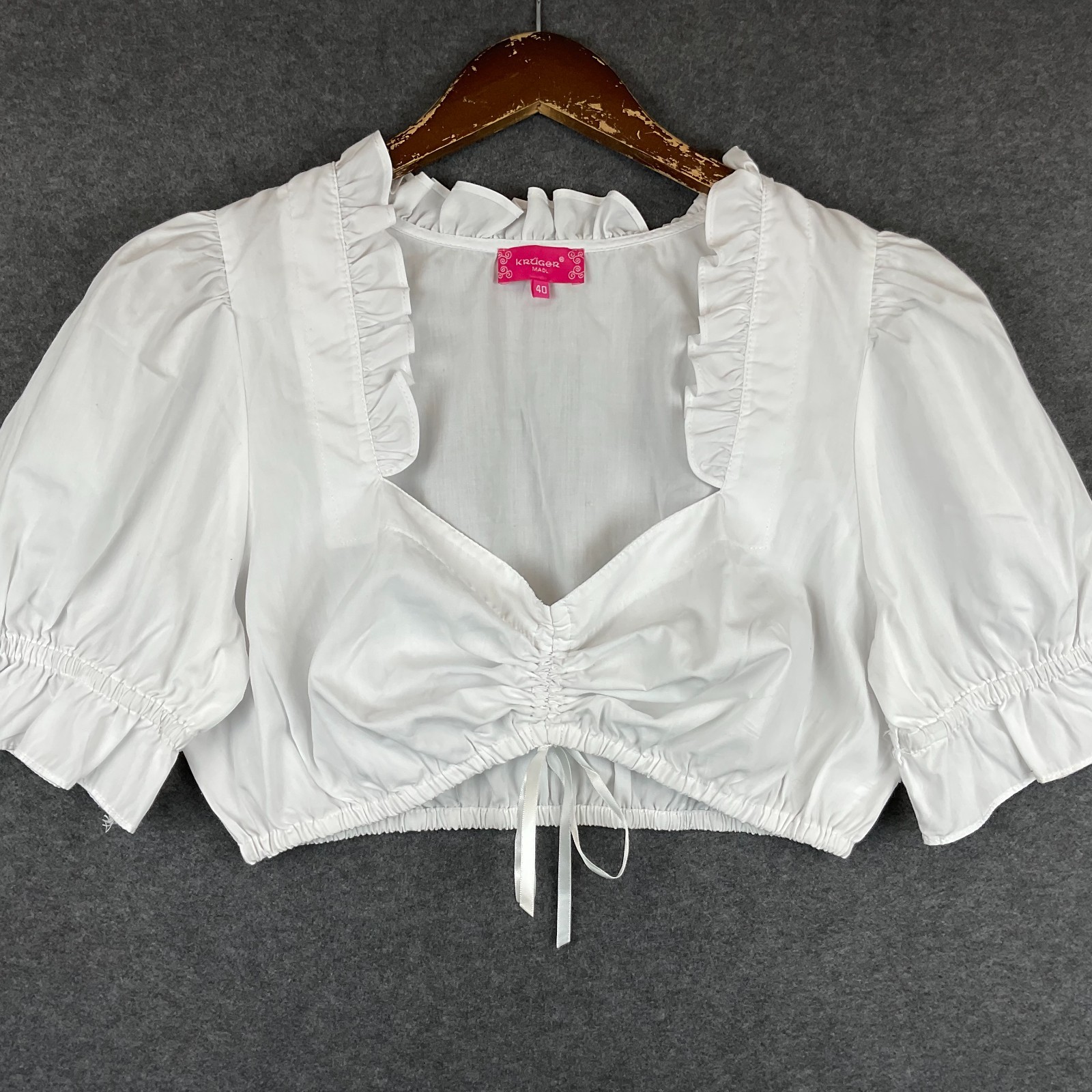 Dirndl Blouse Germany Bavarian Top Trachten Octoberfest Folk Festival Size 40 /M