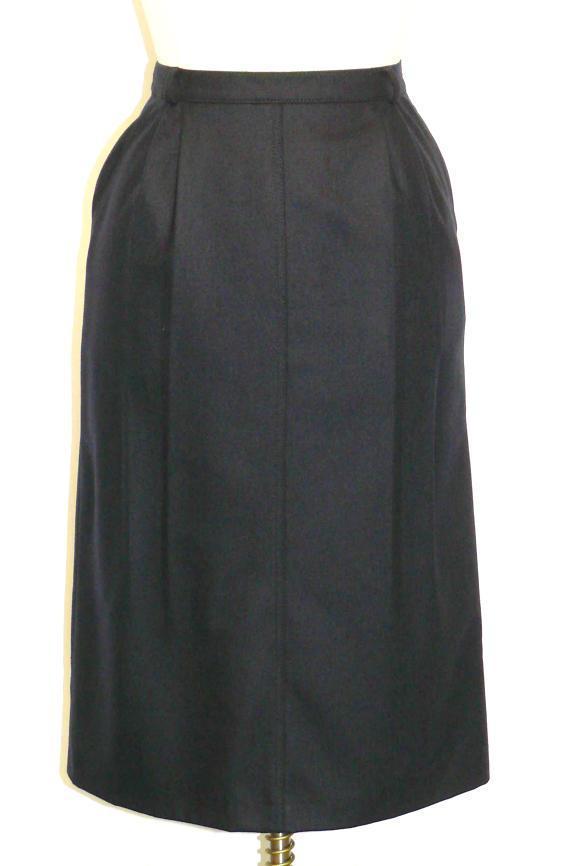 M 12 Blue WOOL Straight Pencil Suit SKIRT LODENFREY German Women Winter