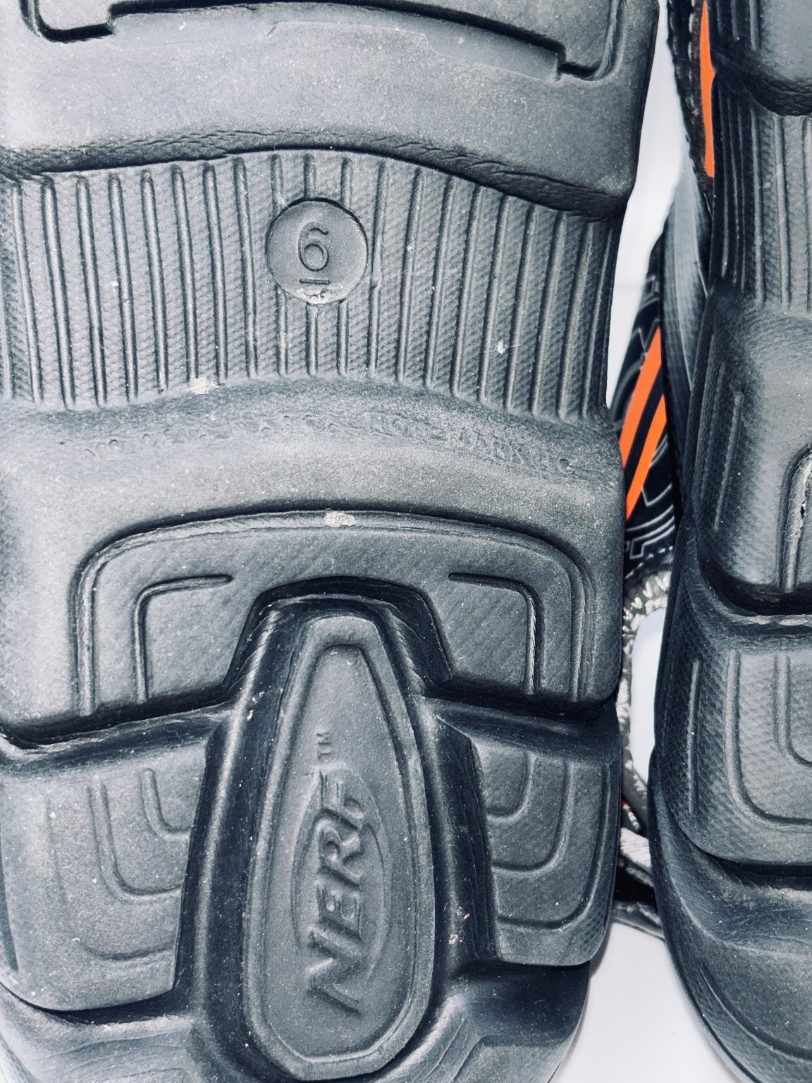 NERF Boys Sandals Size 6 Black Orange Water Shoes Active