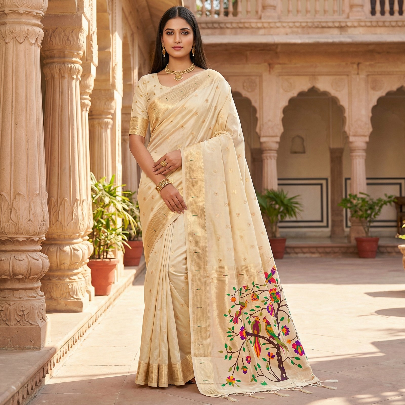 Traditional Wear Heavy Organza Silk Saree With Blouse For Women & Girls