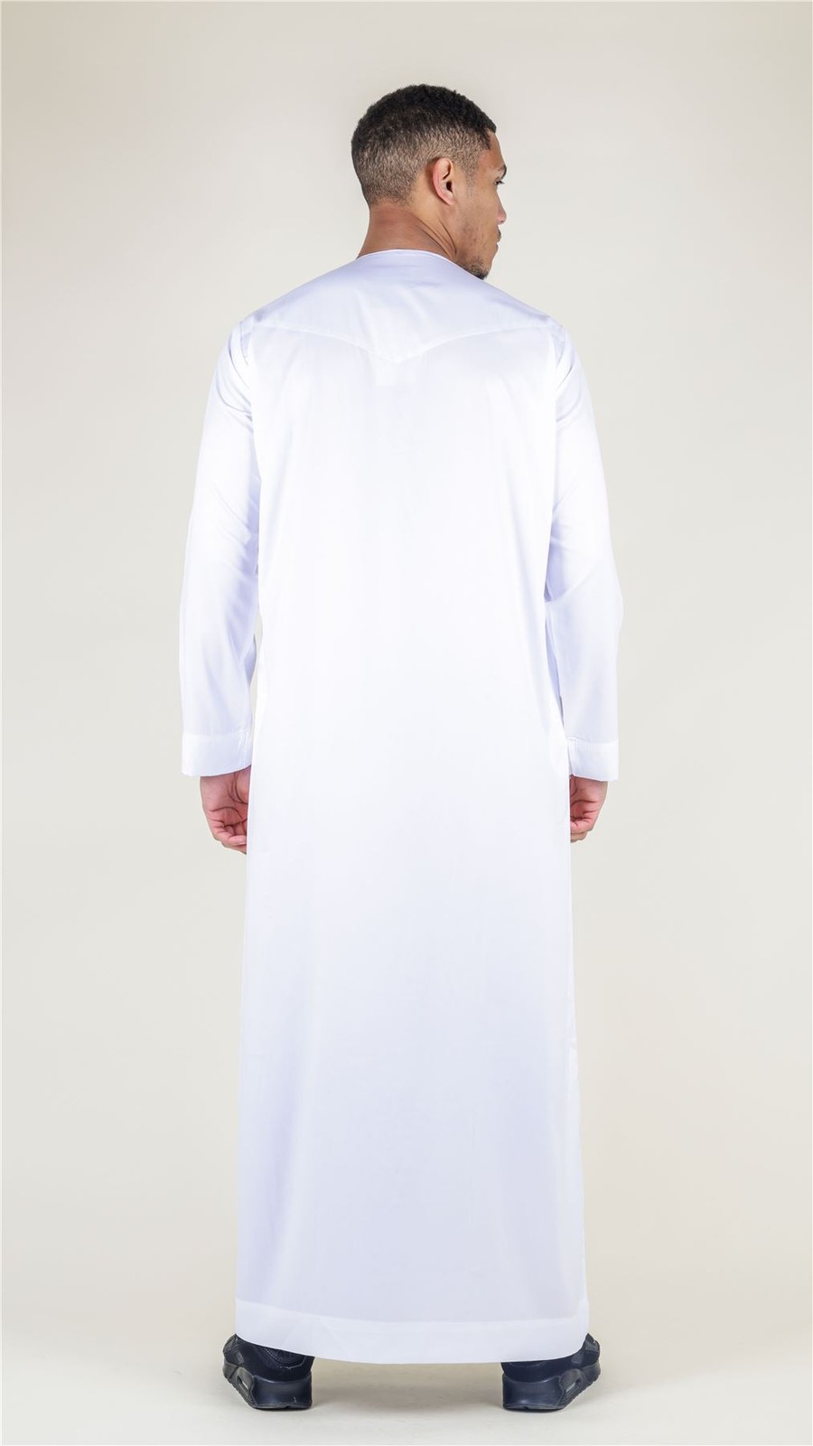 Men’s White Satin Emirati Thobe Islamic Clothing | Thobez