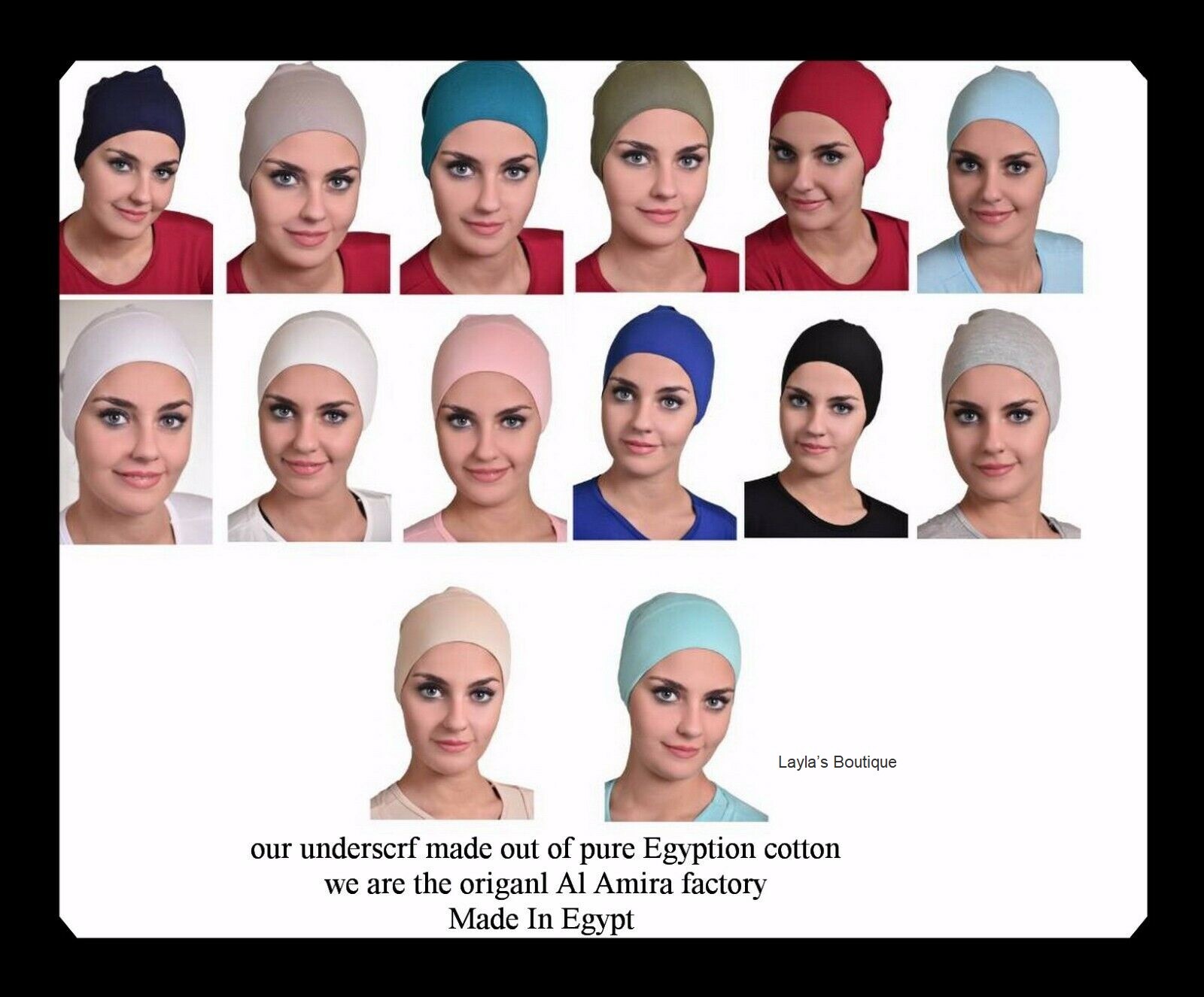Cotton Tube Underscarf Cap NEW Hijab Shayla Muslim set of 2 pcs