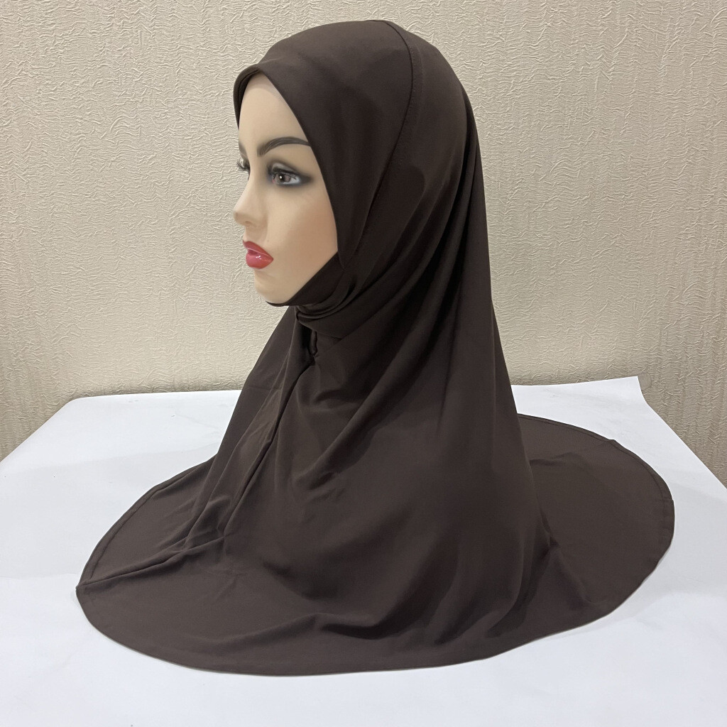 Teenage Girls Dwarf Womens Solid Color Amira Turban Muslim Prayer Hijab Headwear