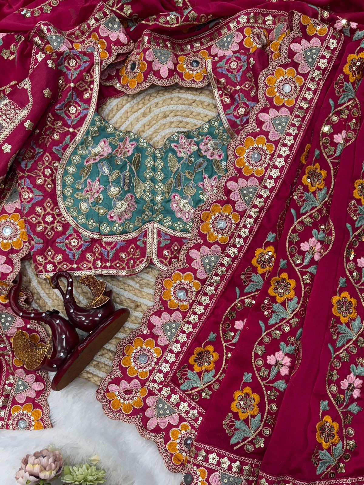 Ready-to-Wear Designer Georgette Saree for Adults Bollywood Party and Indian Pak