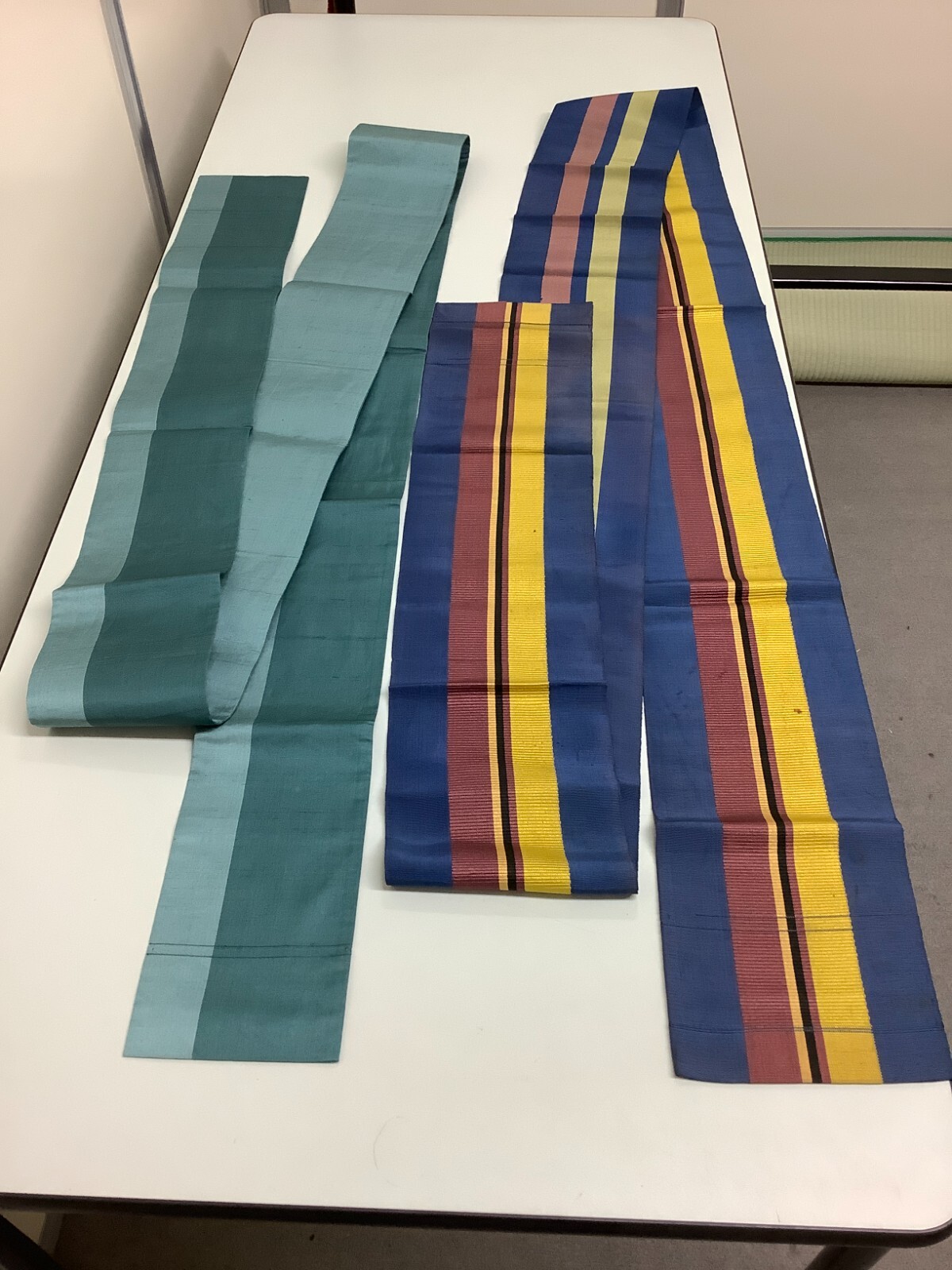 Japanese Vintage Kimono Han Obi 2set cotton silk blue green blue134x7 129×6 inch