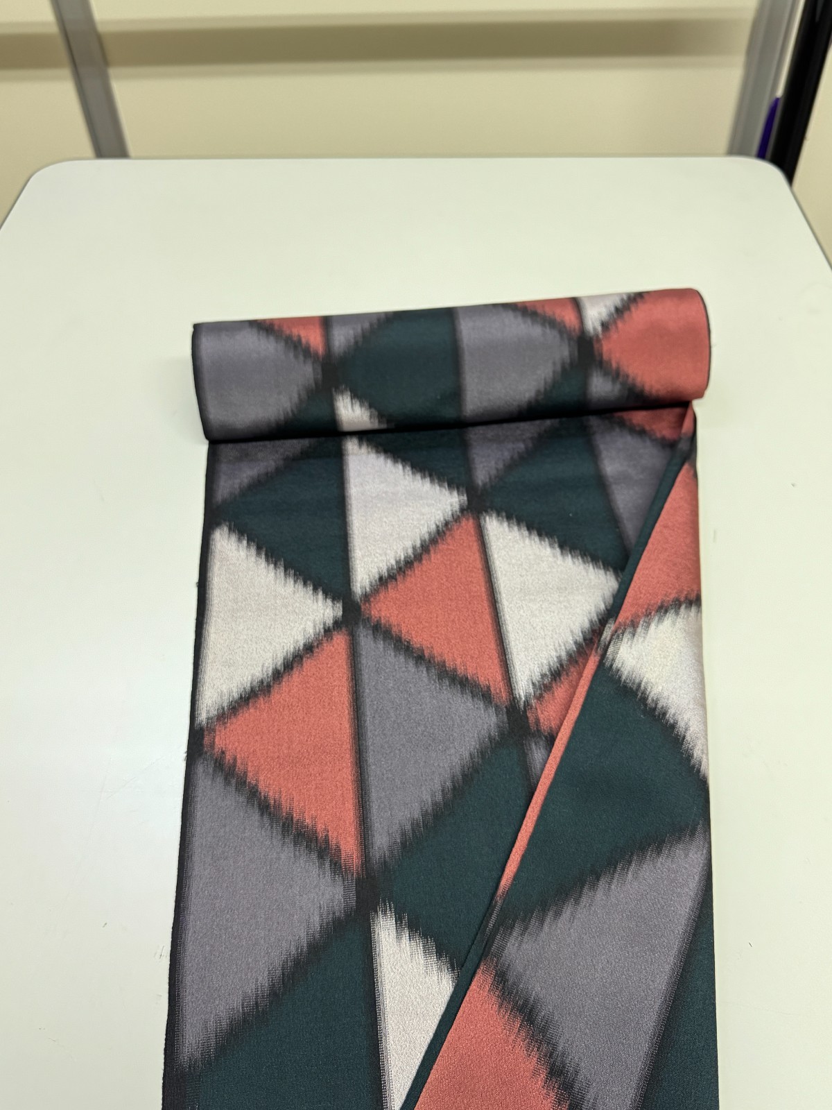 Japanese Vintage Kimono Fabric cloth Boro Silk Gray tradition 35.4×13.7 in