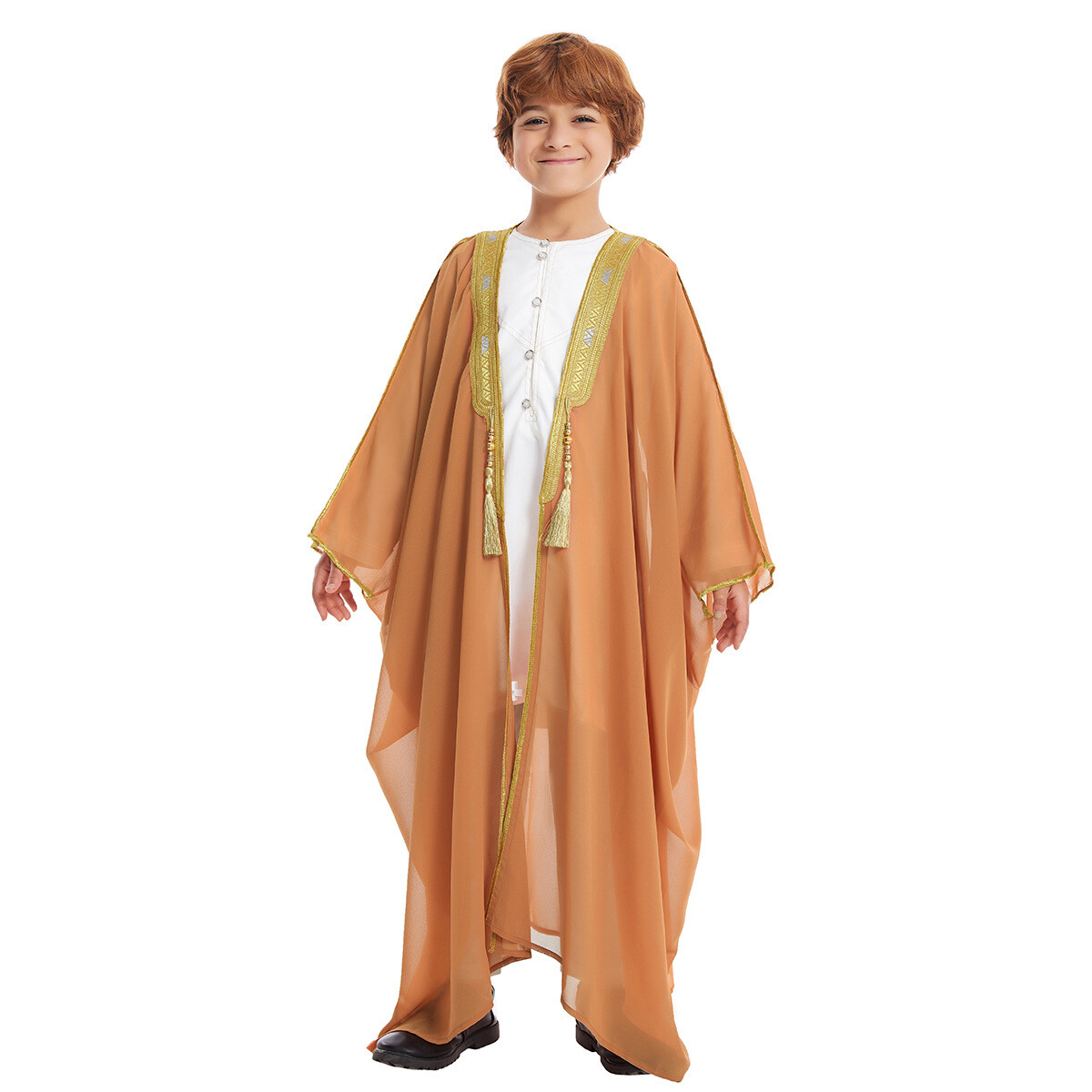 Muslim Children Kids Boys Dishdasha Thobe Kaftan Robe Islamic Abaya Saudi Jacket