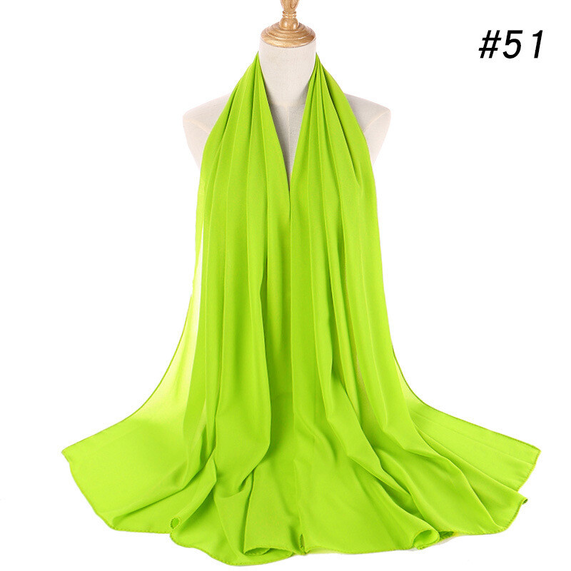 Women Girls Plain Chiffon Hijab Scarf Shawl Scarf Head Scarves Head Wrap Islamic