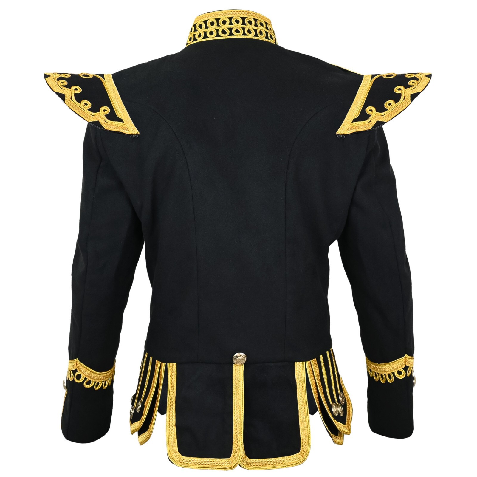 Highlander Military Doublet Jacket Scottish Jacket Black Bagpiper Uniform
