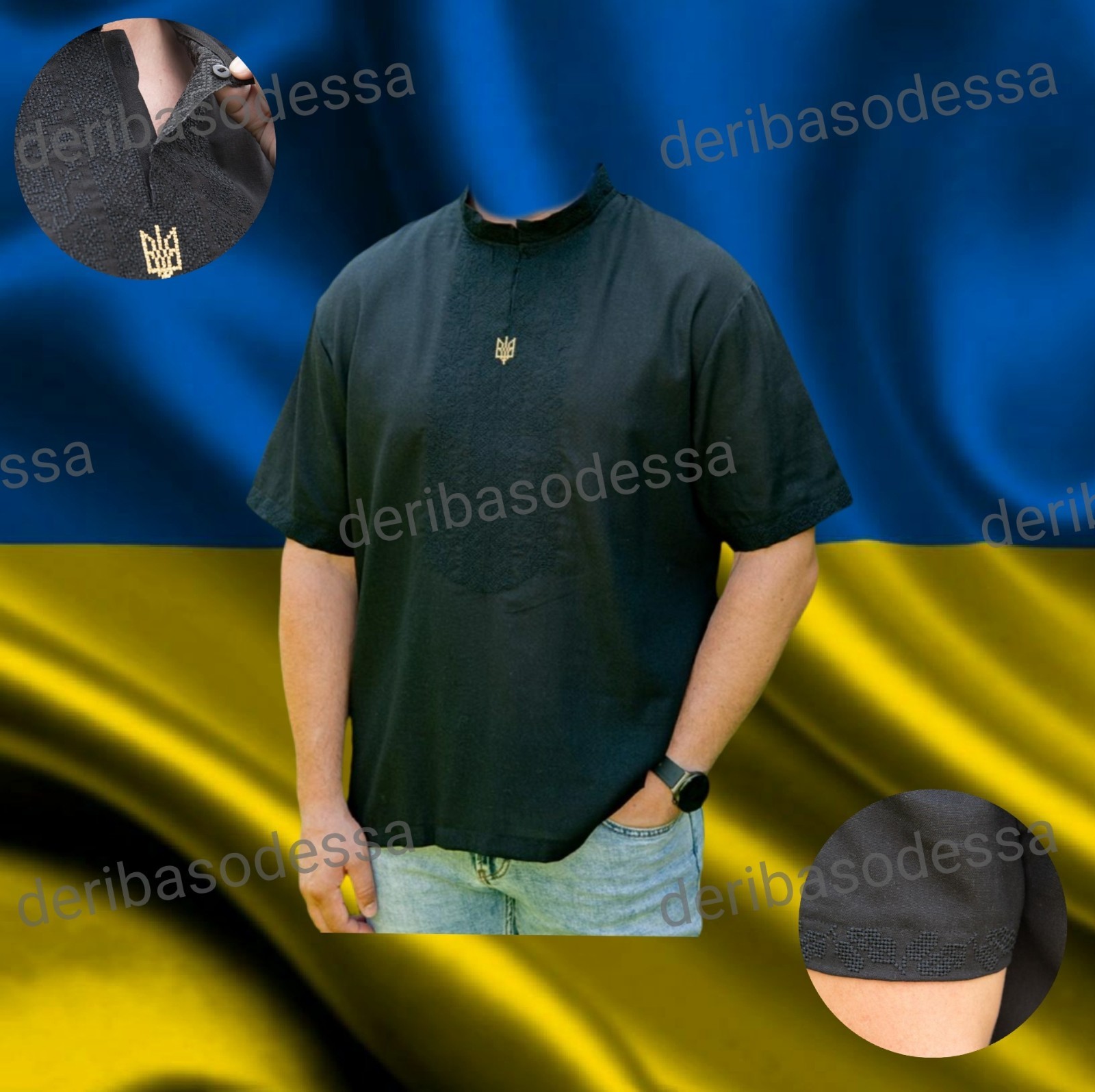 Ukrainian Embroidered Tradition shirt men Sorochka Vyshyvanka Big Size(S-M)-5XL