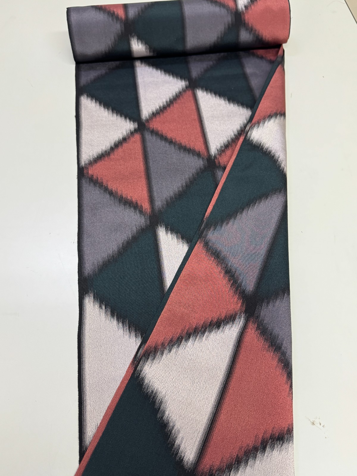 Japanese Vintage Kimono Fabric cloth Boro Silk Gray tradition 35.4×13.7 in