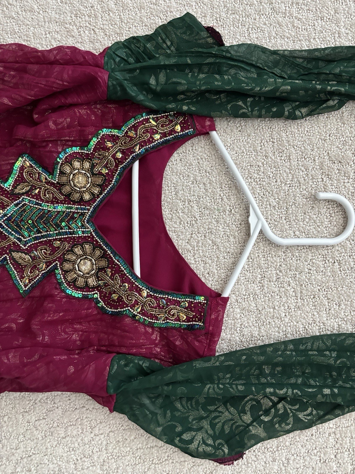 Magenta And Green Multicolor Designer Anarkali Style Readymade Womens Kurta