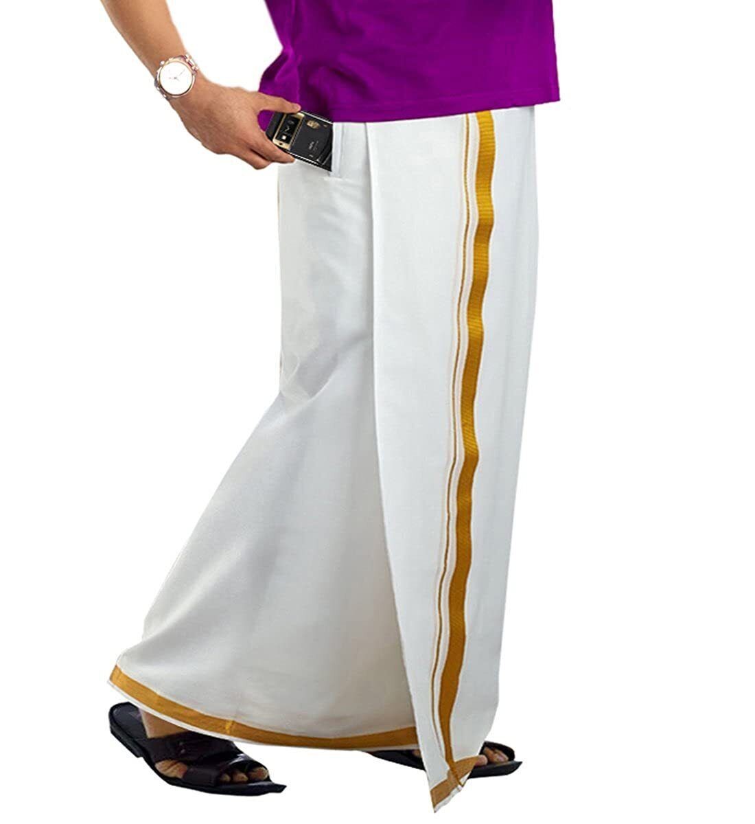 Cotton Mens Welcro pocket Lungi/Dhoti Readymade Lungi/Dhoti (Pack of 1) – CA