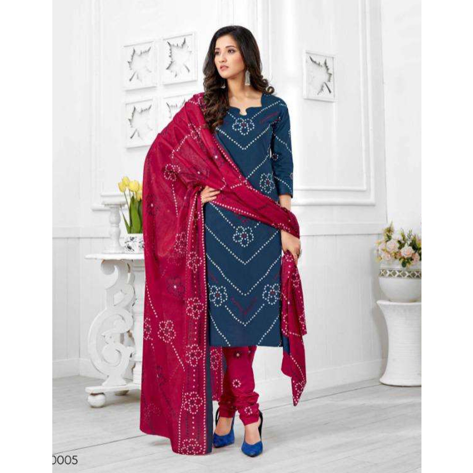 Bandhani Printed Special Cotton Summer Wear Indian Women’s Salwar Kameez Dresses