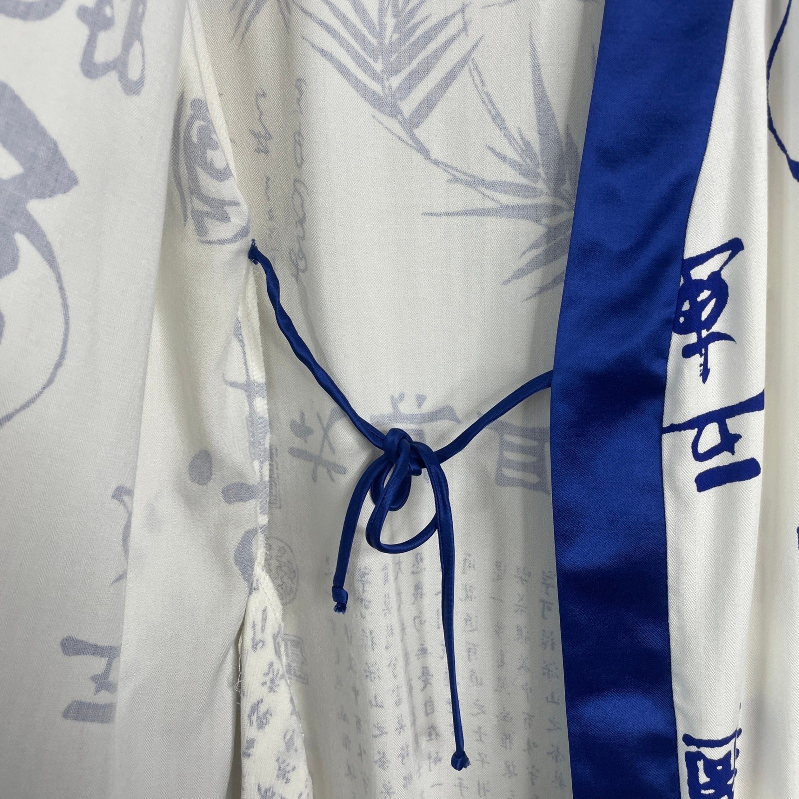 Soft Surroundings Vintage Kimono Robe Womens Large Asian Print Satin Trim *Read*