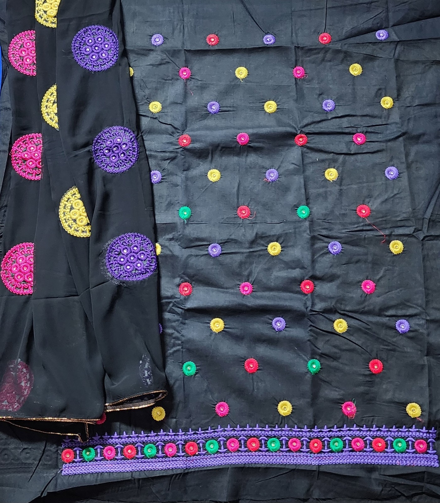 3 Peice 100% cotton Unstitched open fabric Salwar Kameez dupatta suit set
