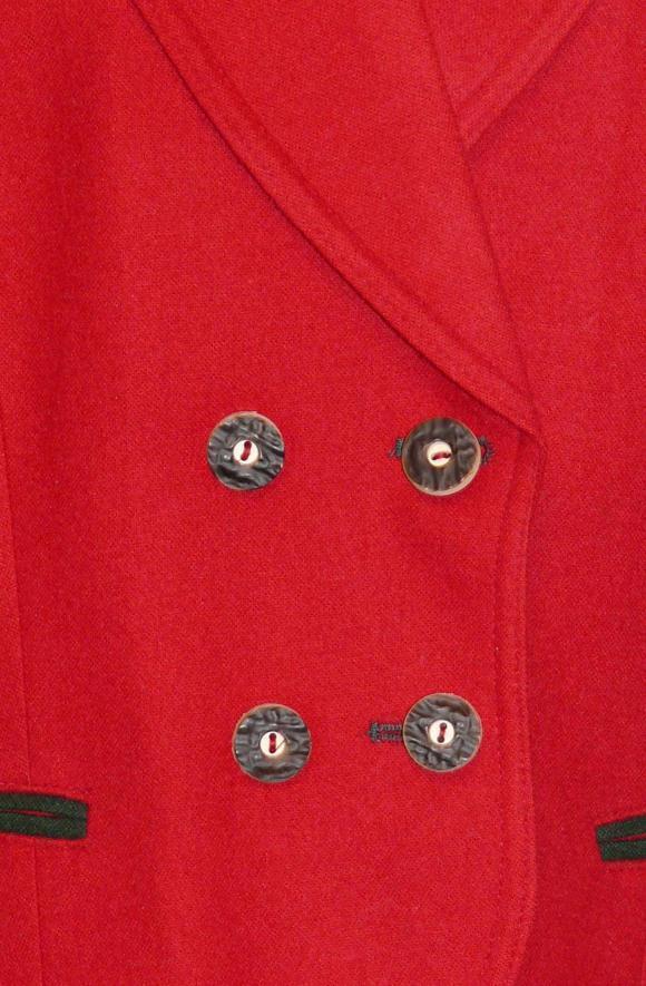 WOOL JACKET Short Winter RED German ELEGANT Women Dirndl Dress Coat B40″ 40 10 M