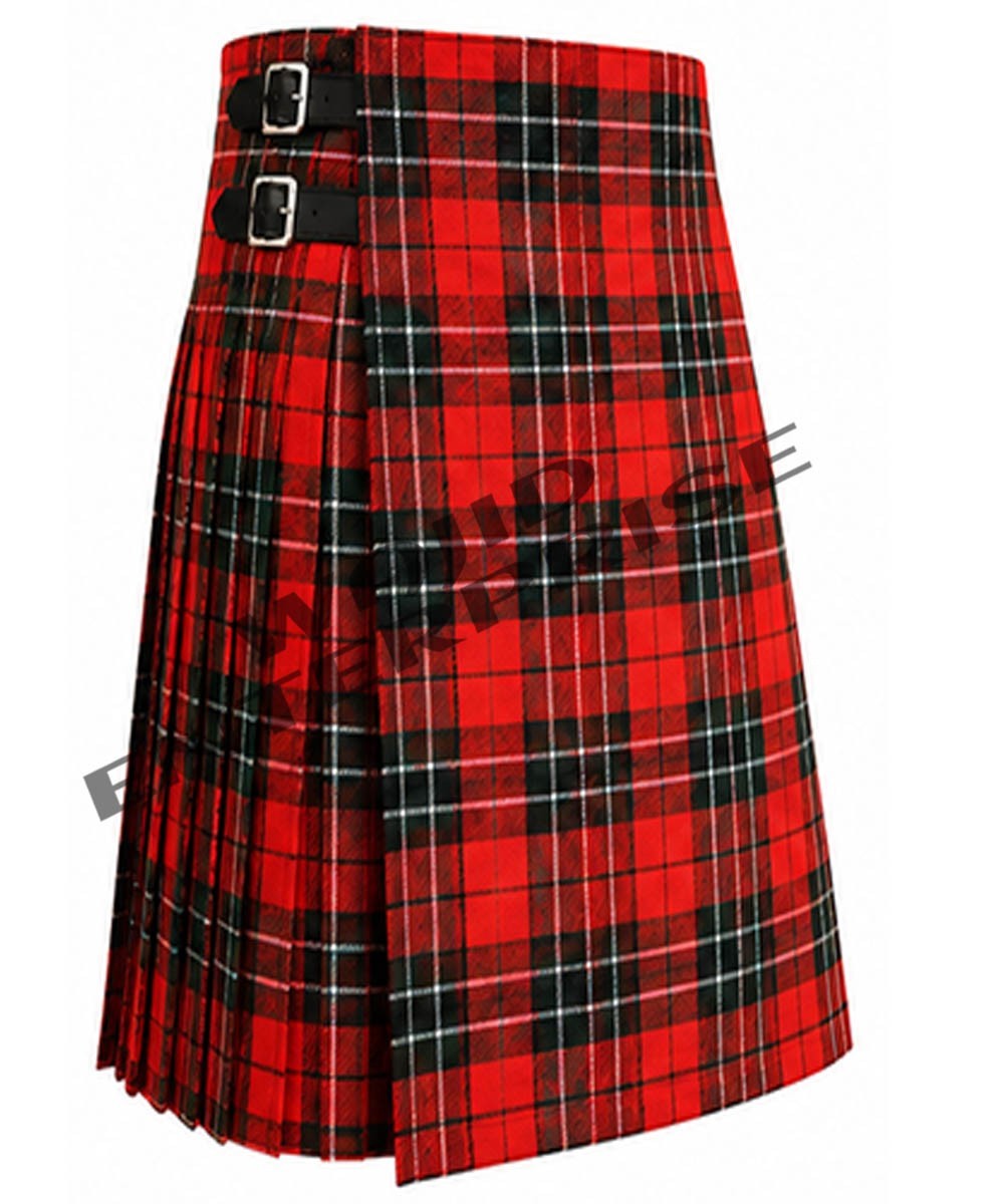 Men’s Scottish Handmade Traditional Cumming Red Modern Tartan 8 Yard kilt