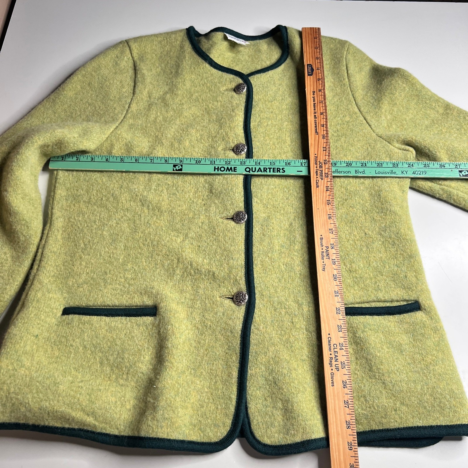 Wesenjak Tirol Boiled Wool Jacket Womens 52 Green Made in Austria Cardigan