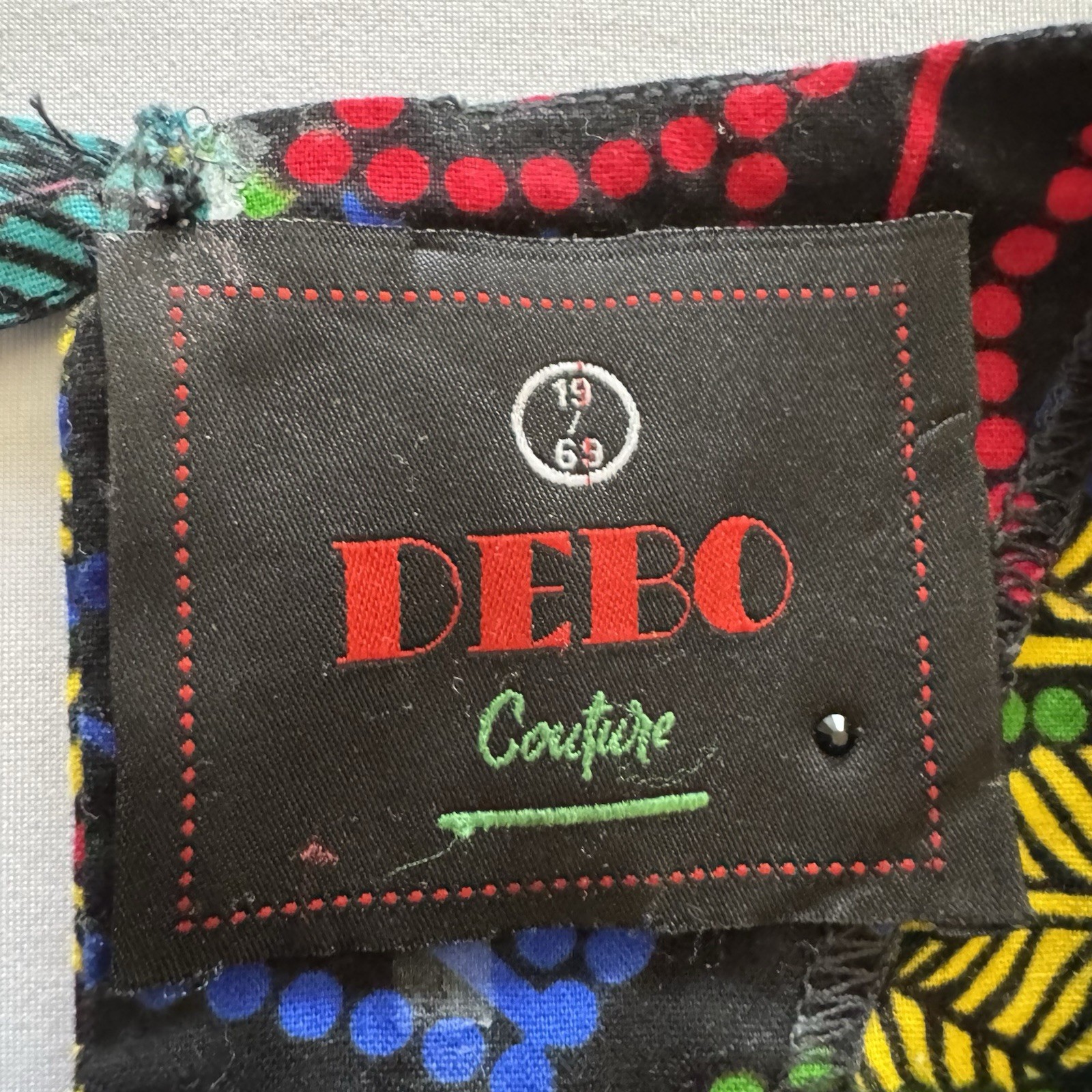 DEBO Couture Boho Poncho Kimono Wrap Colorblock Ruana One Size Artsy