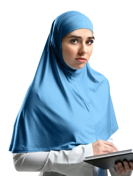 JUNIOR SIZE X-long Hijab for Women long cotton blend Amira 1 piece Elbow Length