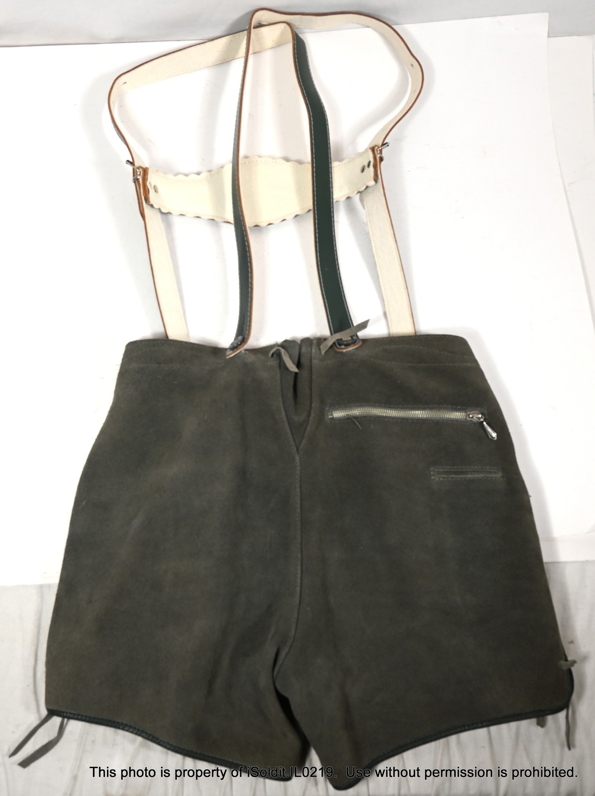 GIRLS Womens SUEDE LEDERHOSEN Vintage w/ LEATHER EMBOSSED STRAPS c1973
