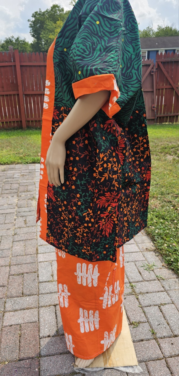 African Print 2 Piece Kimono with Long Pants