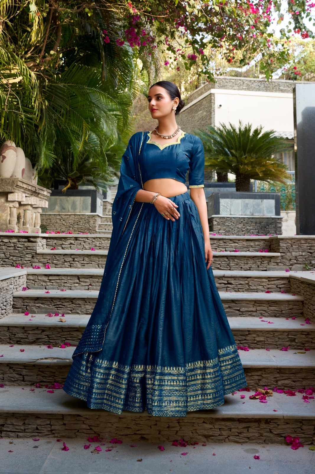 Chanderi Silk Lehenga Choli Dupatta Set New Exclusive Wedding Wear Women