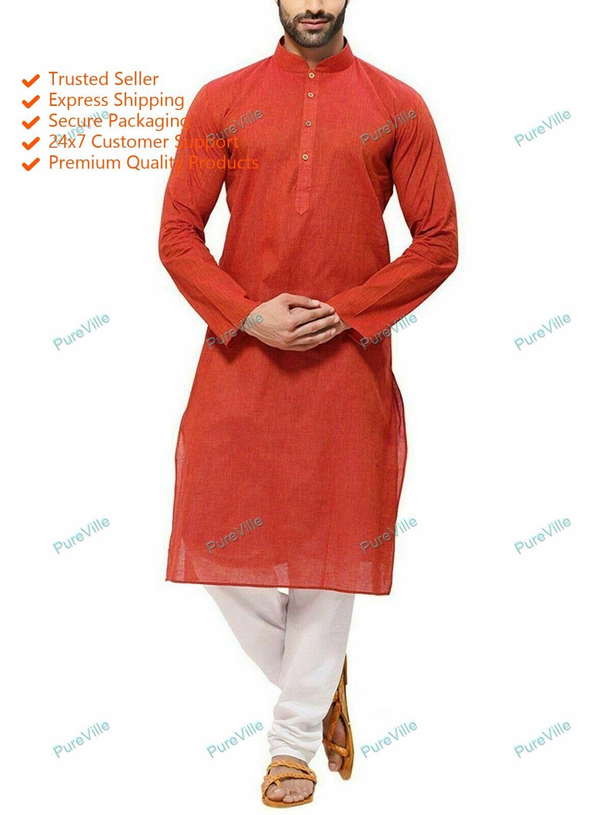 Mens Kurta only Traditional Kurta New Wear Mens Kurta Handmade Cotton Fancy Kurt