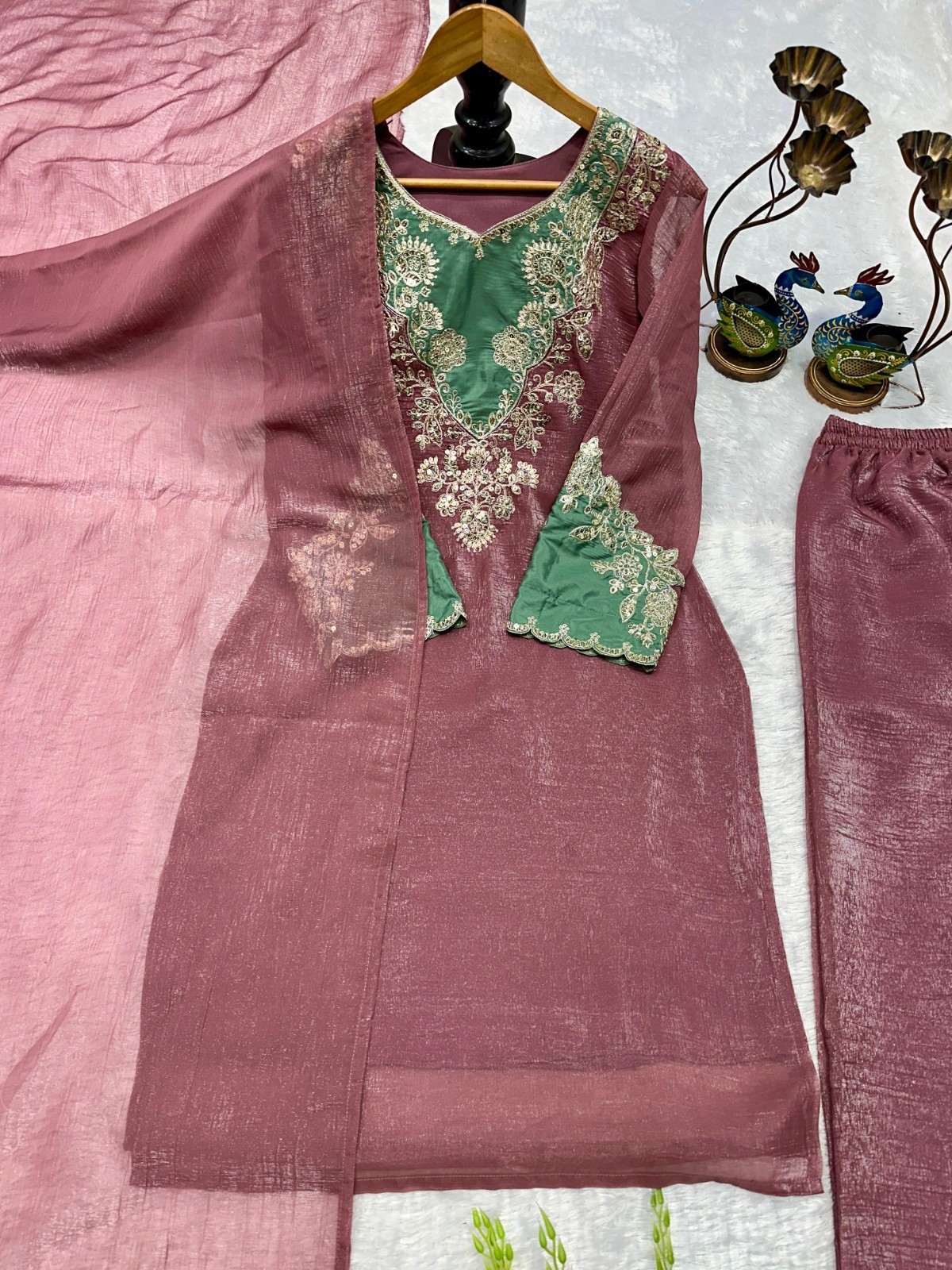 Faux Georgette Full Stitched Salwar Kameez with Inner & Dupatta Party Wear
