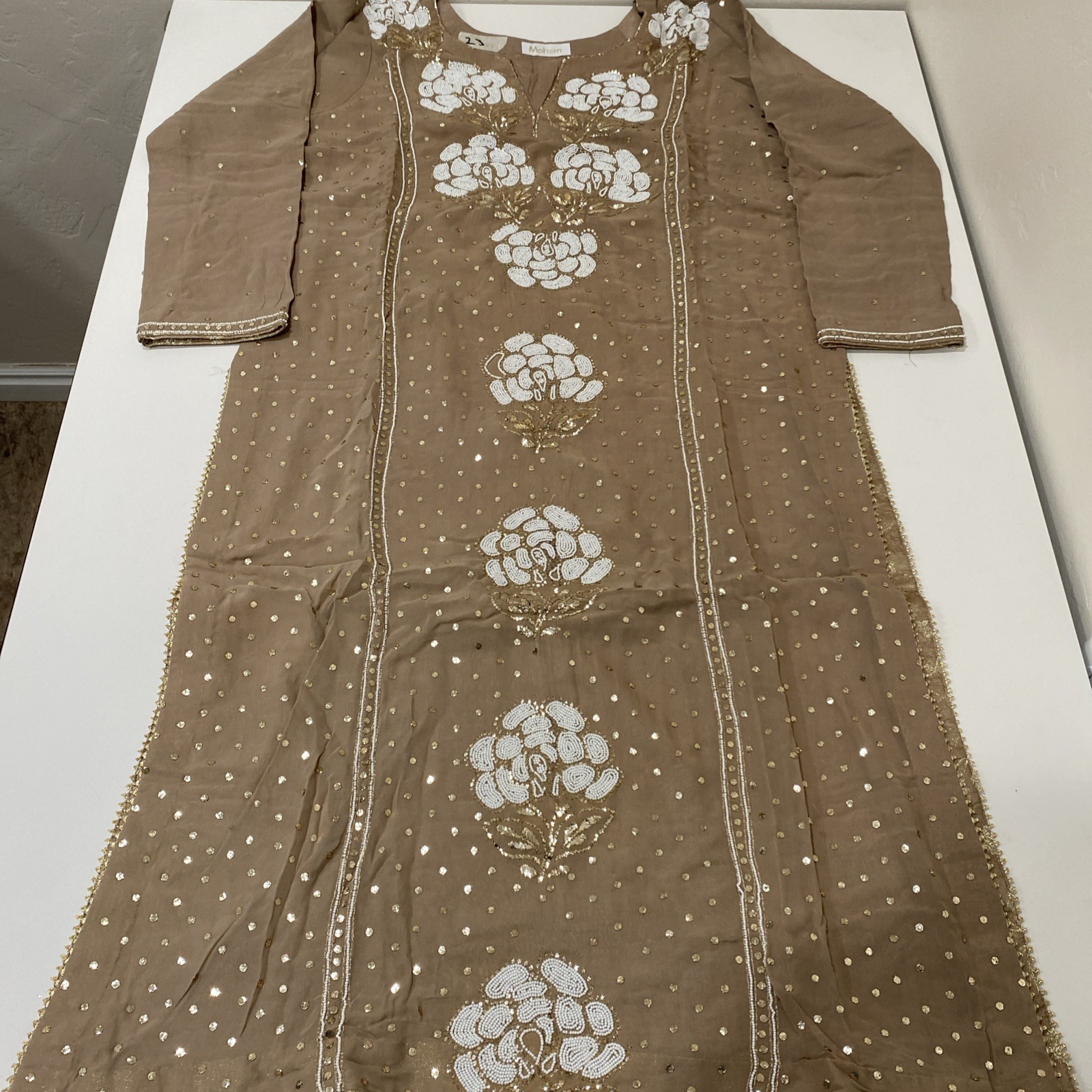 Mohsin Banarasi Saree Brown Set Size 23